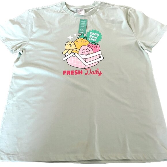 Pusheen Summer 2024 Unisex Short Sleeve T-Shirt Mint Green NWT - Picture 1 of 5